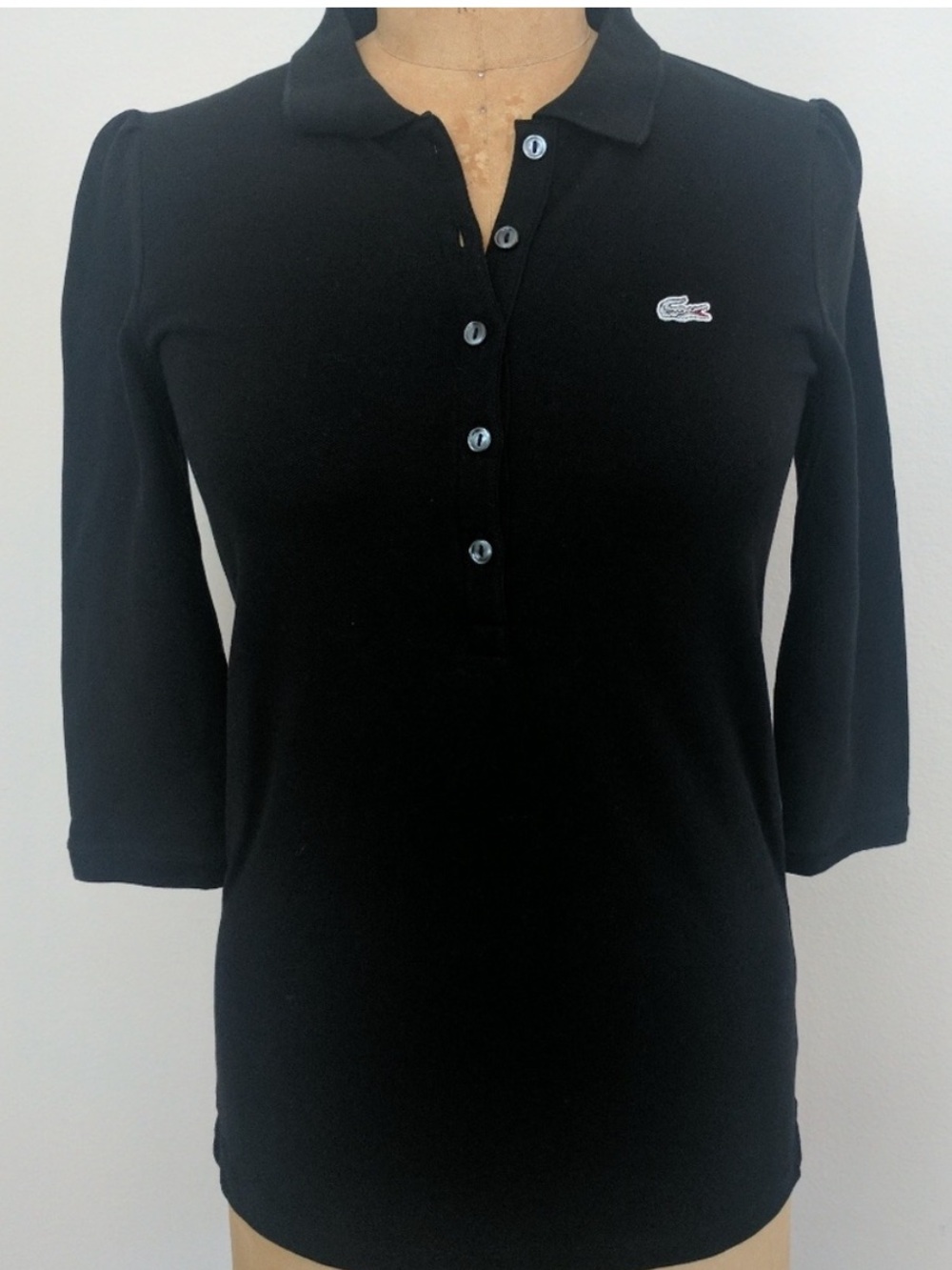 Lacoste limited edition 3/4 sleeves slim polo S